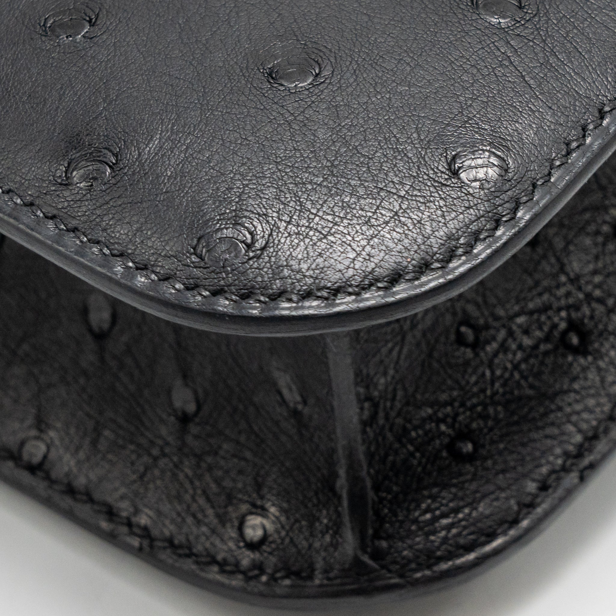HERMES CONSTANCE 24 OSTRICH BLACK SHW