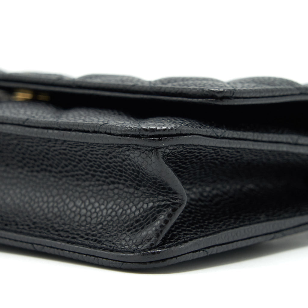 CHANEL CLASSIC WALLET ON CHAIN CAVIAR BLACK GHW