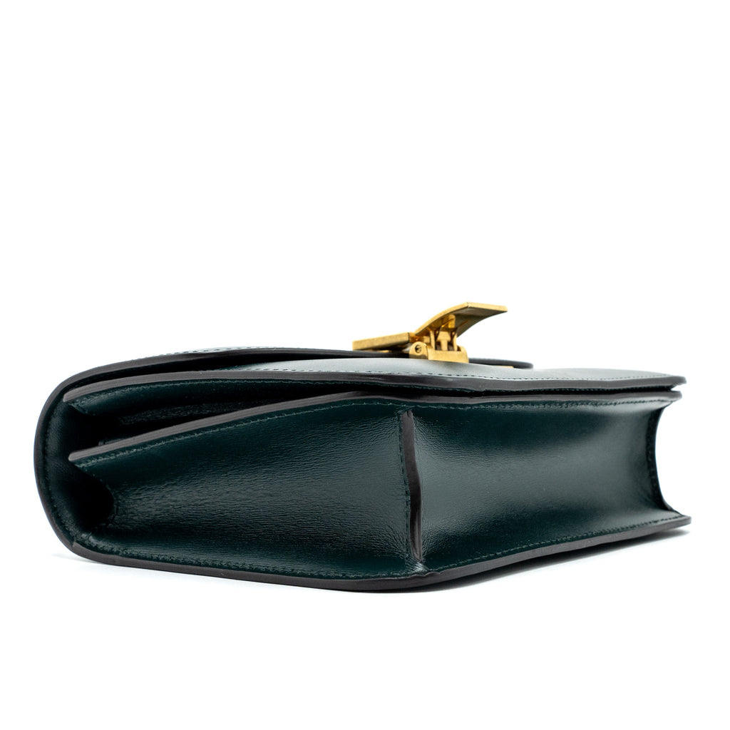 CELINE TEEN CLASSIC BOX BAG CALFSKIN DARK GREEN GHW