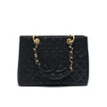 CHANEL GRANT SHOPPING TOTE BAG GST BLACK CAVIAR GHW