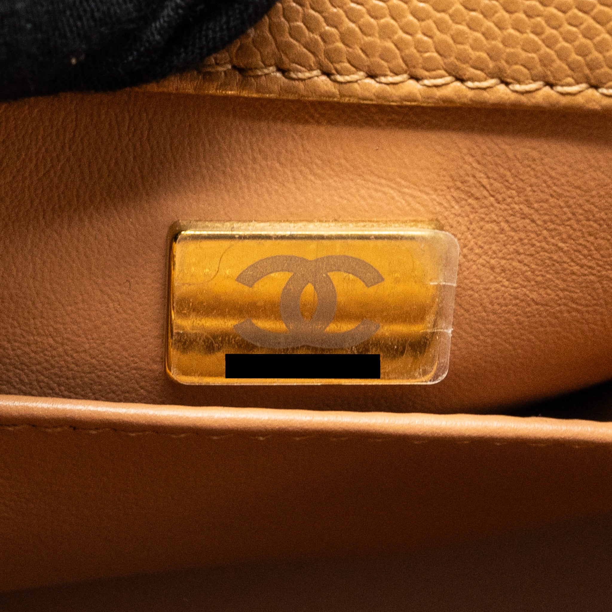 CHANEL MEDIUM COCO HANDLE CAVIAR DARK BEIGE GHW (MICROCHIP)