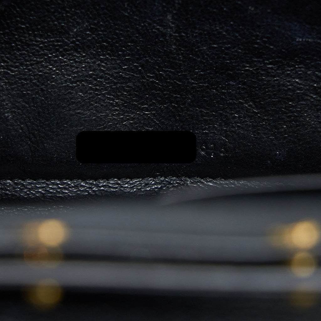 SAINT LAURENT/YSL CASSANDRA MATELASSE ENVELOPE CHAIN WALLET GRAINED CALFSKIN BLACK GHW