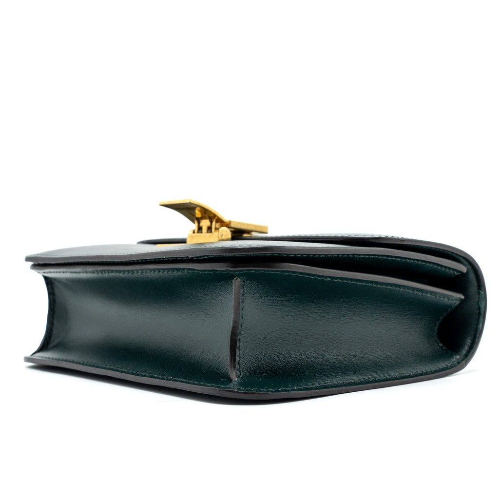 CELINE TEEN CLASSIC BOX BAG CALFSKIN DARK GREEN GHW