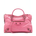 BALENCIAGA CLASSIC CITY BAG PINK RUTHENIUM HARDWARE