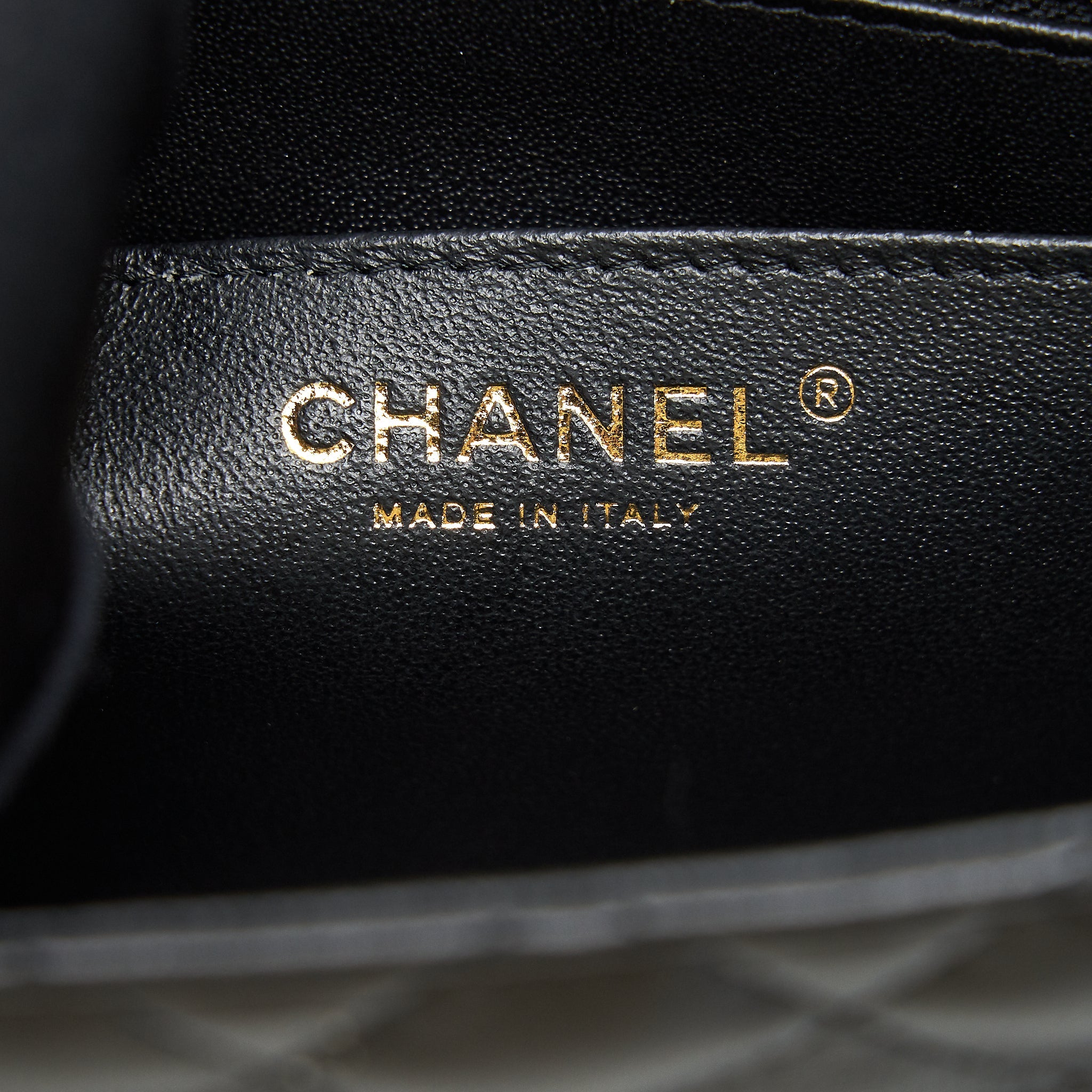 CHANEL 22C MINI SQUARE FLAP BAG LAMBSKIN BLACK LGHW(MICROCHIP)