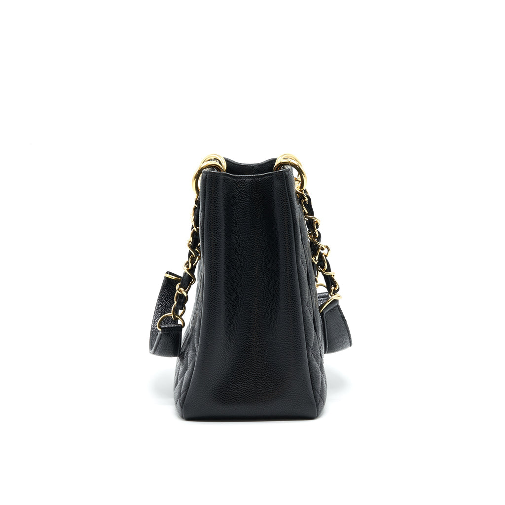 CHANEL GRANT SHOPPING TOTE BAG GST BLACK CAVIAR GHW
