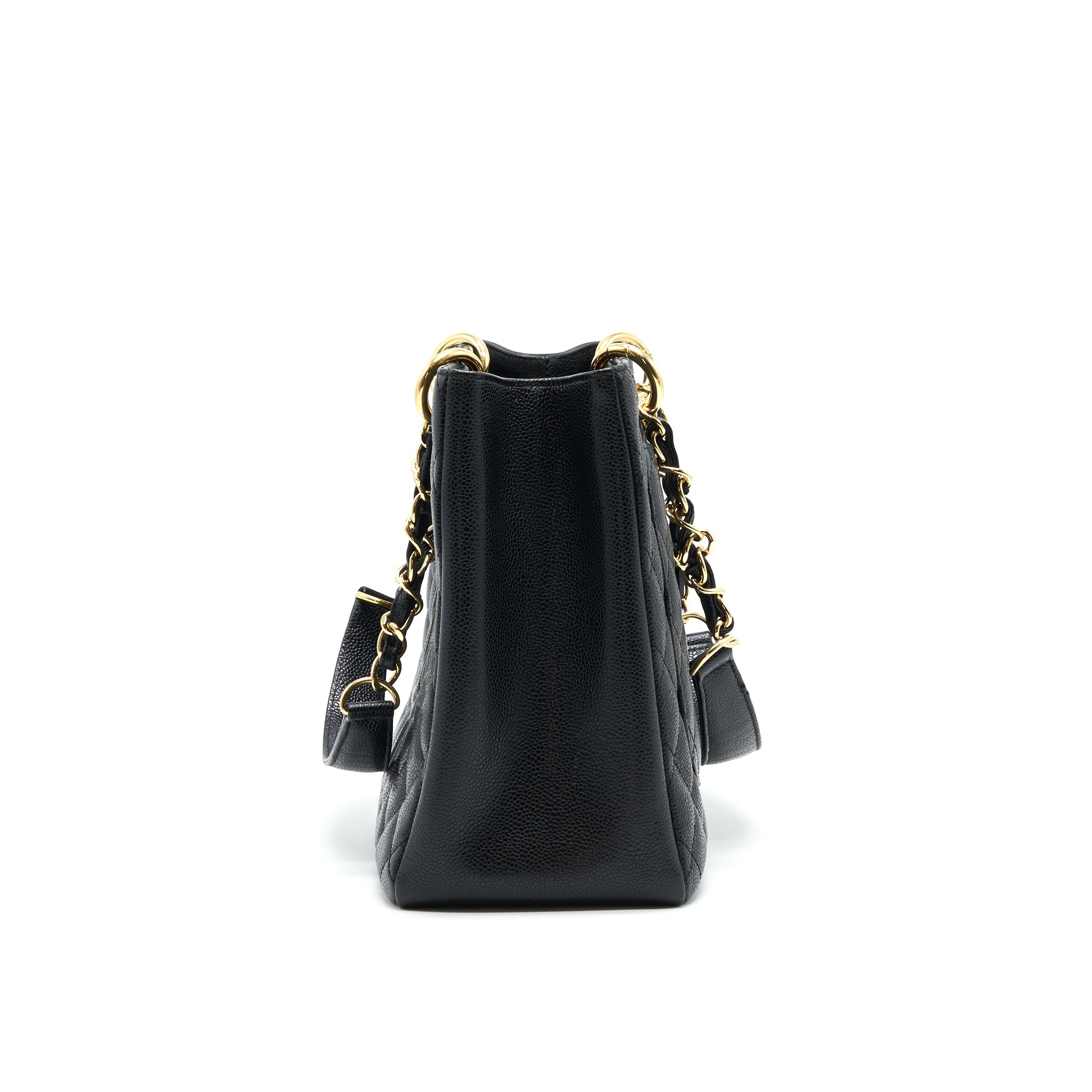 CHANEL GRANT SHOPPING TOTE BAG GST BLACK CAVIAR GHW