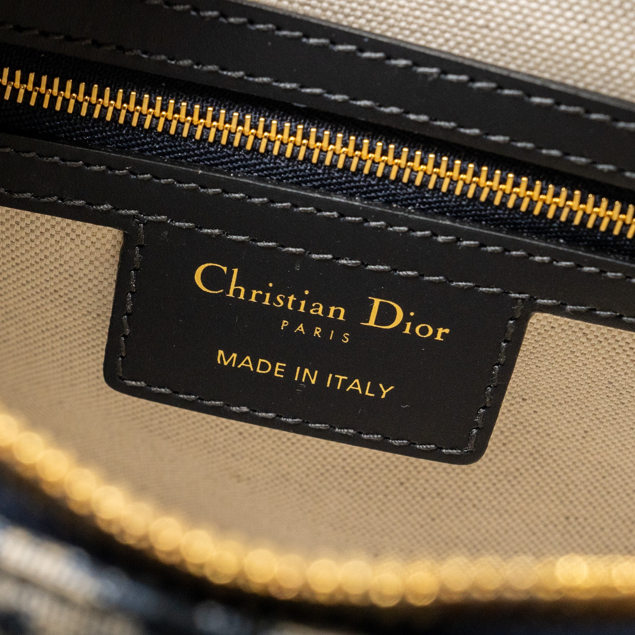 DIOR MEDIUM BOWLING BAG DIOR OBLIQUE CANVAS BLUE GHW