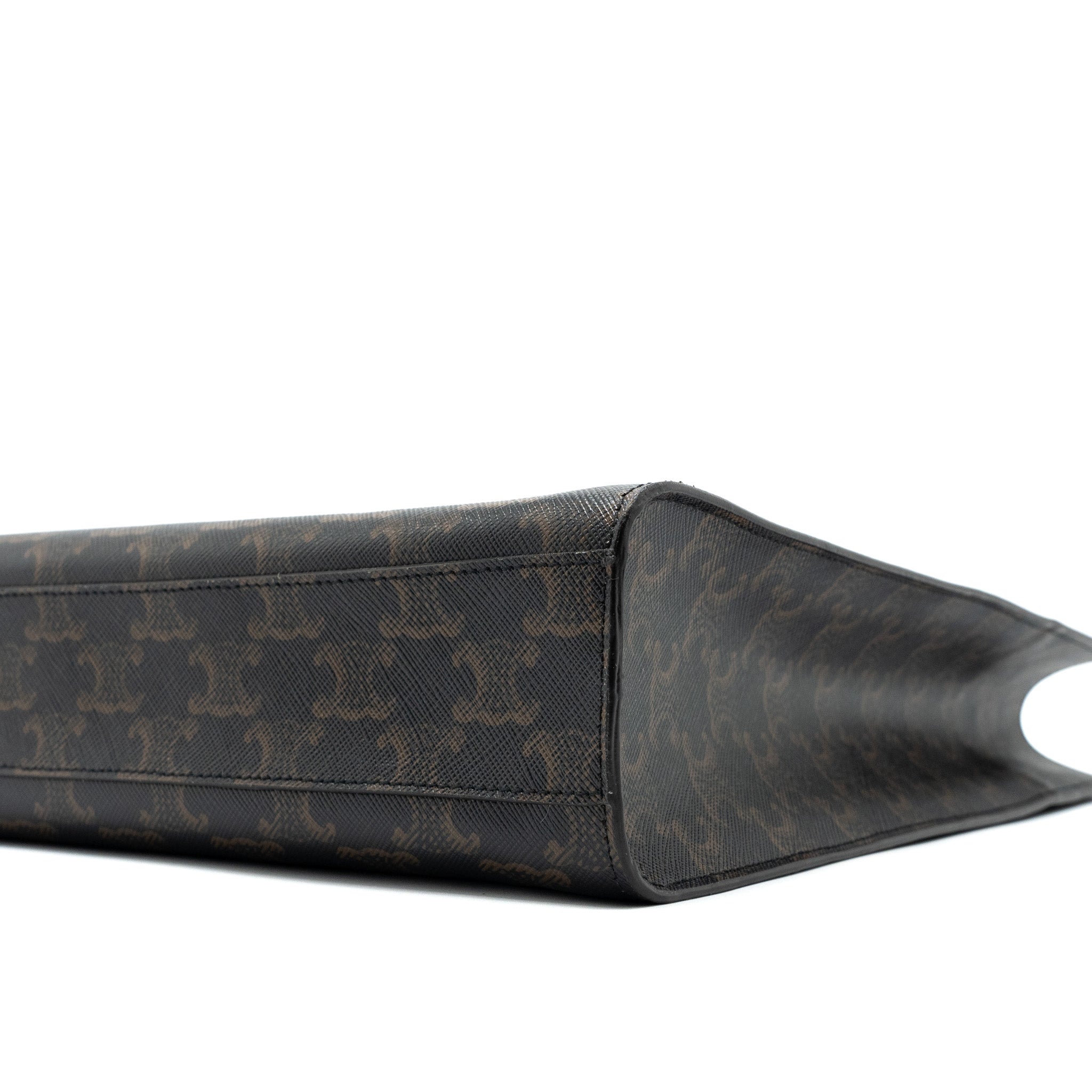 CELINE SMALL CABAS VERTICAL IN TRIOMPHE CANVAS/CALFSKIN TAN GHW
