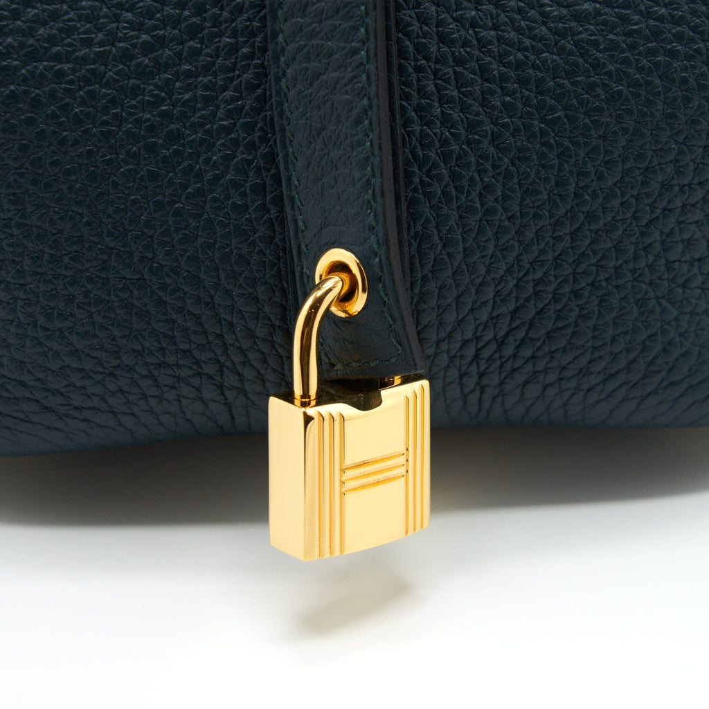 HERMES PICOTIN 18 LOCK BAG CLEMENCE 6O VERT CYPRESS GHW