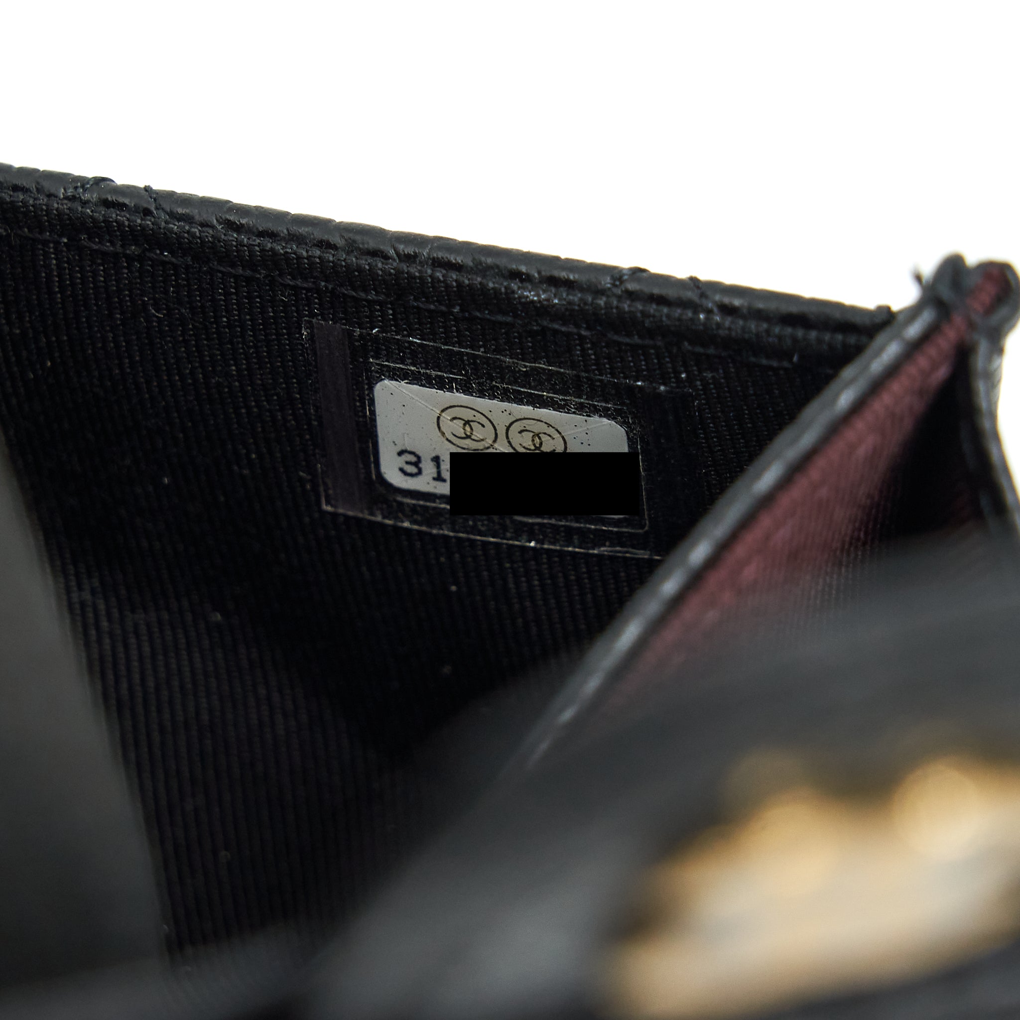 CHANEL CLASSIC MINI FLAP CARD HOLDER CAVIAR BLACK LGHW