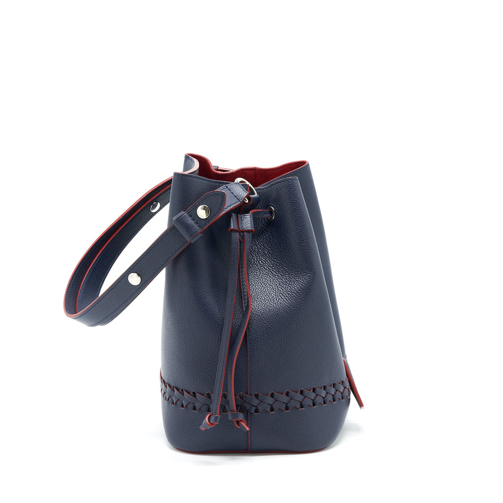 LOUIS VUITTON LOCKME BUCKET BAG NAVY/RED WITH AN EXTRA BAG CHARM SHW