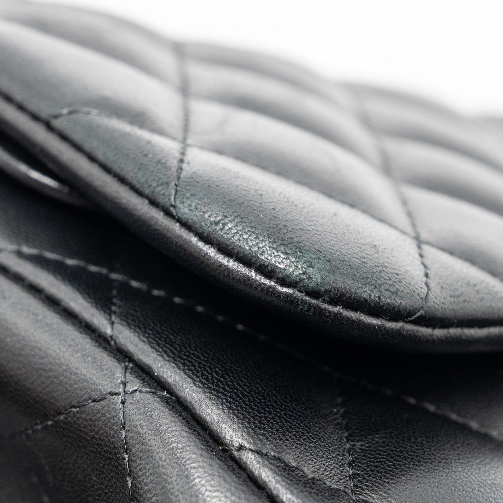 CHANEL JUMBO CLASSIC DOUBLE FLAP LAMBSKIN BLACK SHW