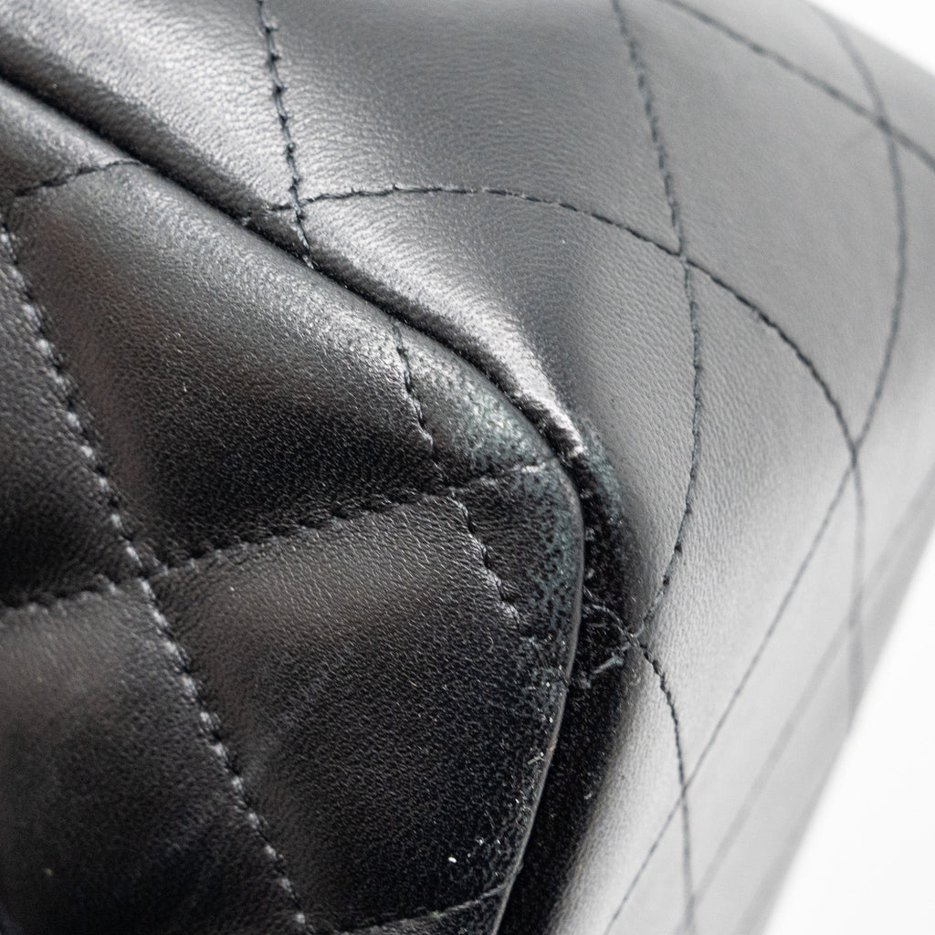 CHANEL JUMBO CLASSIC DOUBLE FLAP LAMBSKIN BLACK SHW