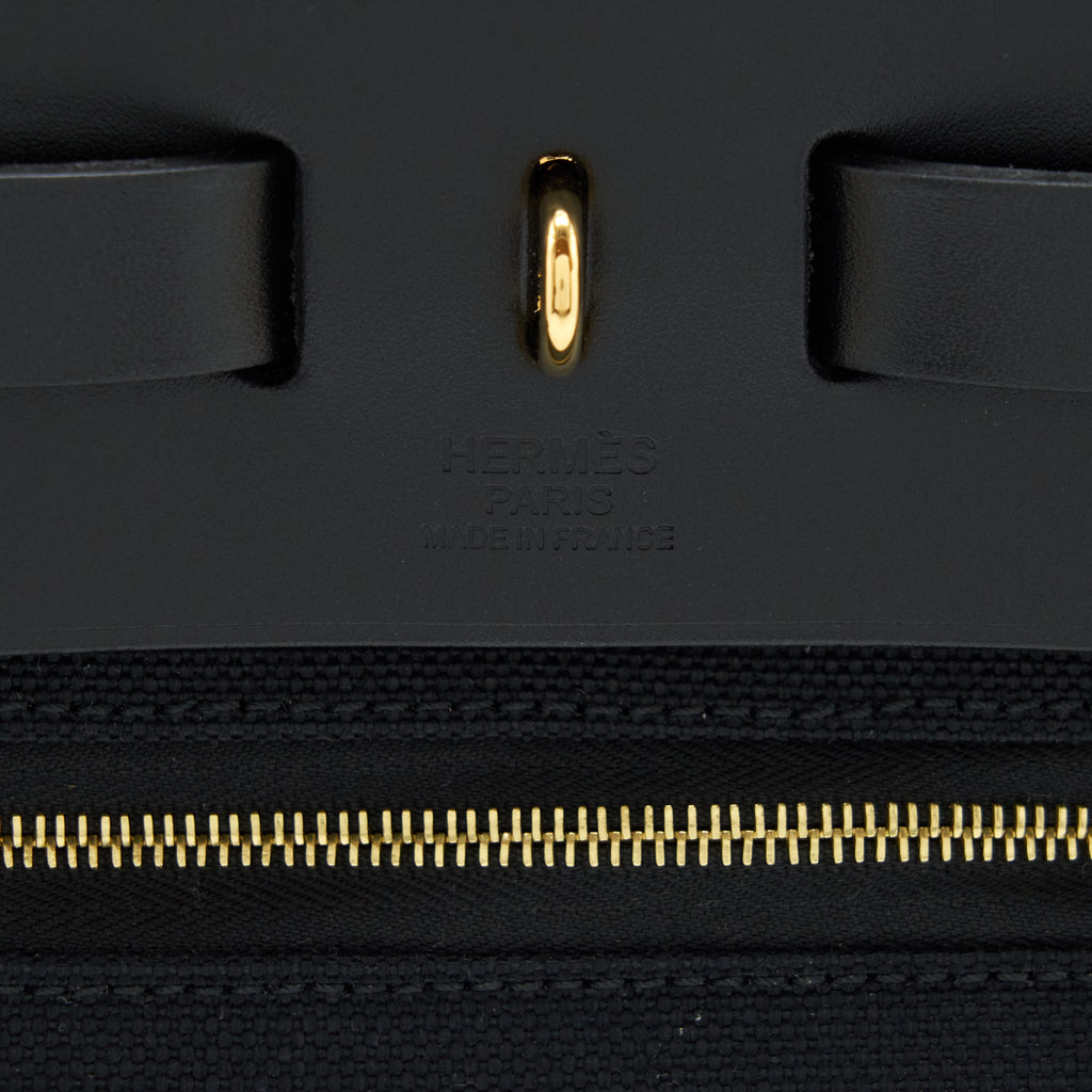 HERMES HERBAG ZIP 31 BAG BLACK GHW