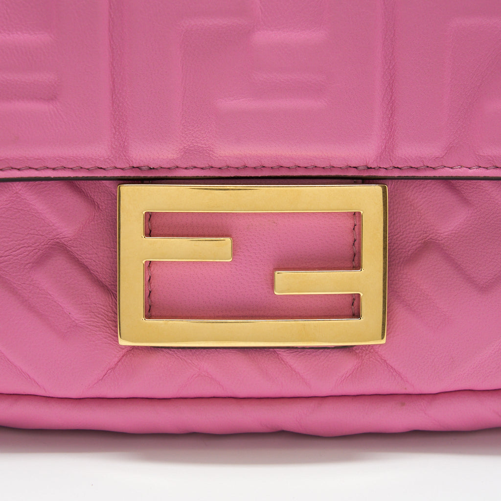 FENDI MINI BAGUETTE LAMBSKIN PINK GHW