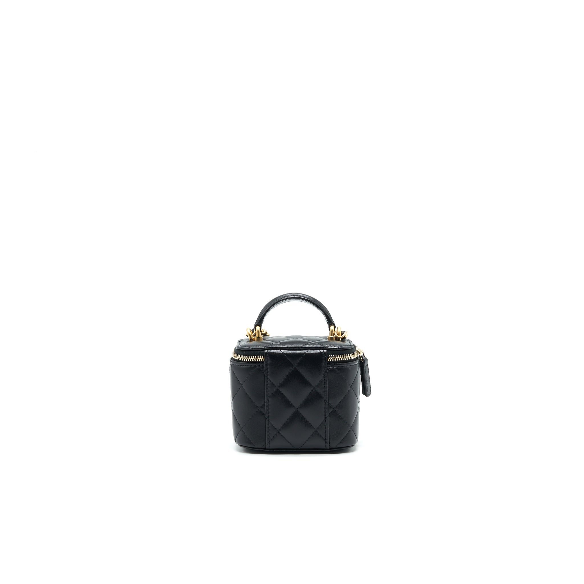 CHANEL 21A TOP HANDLE VANITY WITH CHAIN BLACK GHW