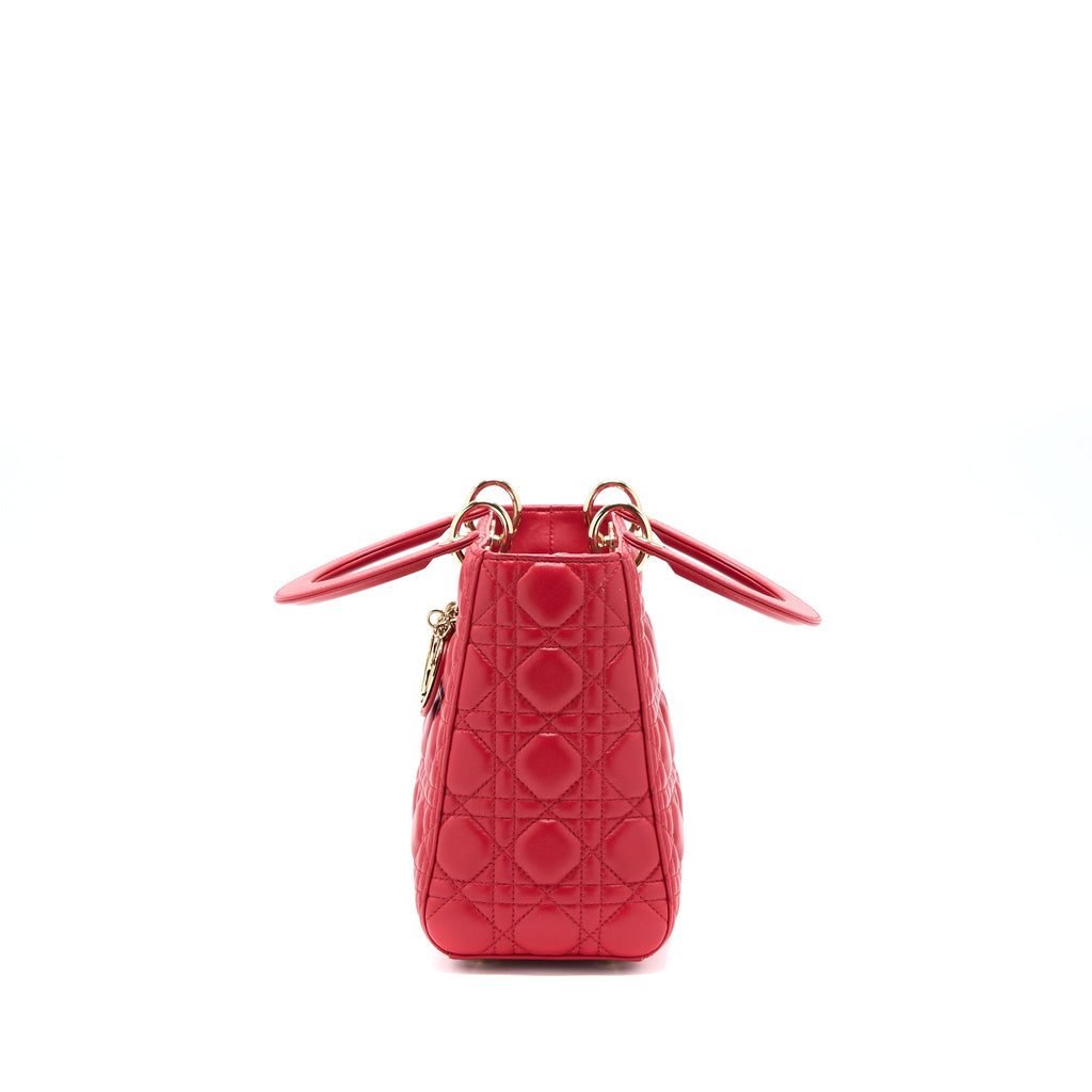 DIOR MEDIUM LADY DIOR LAMBSKIN RED GHW