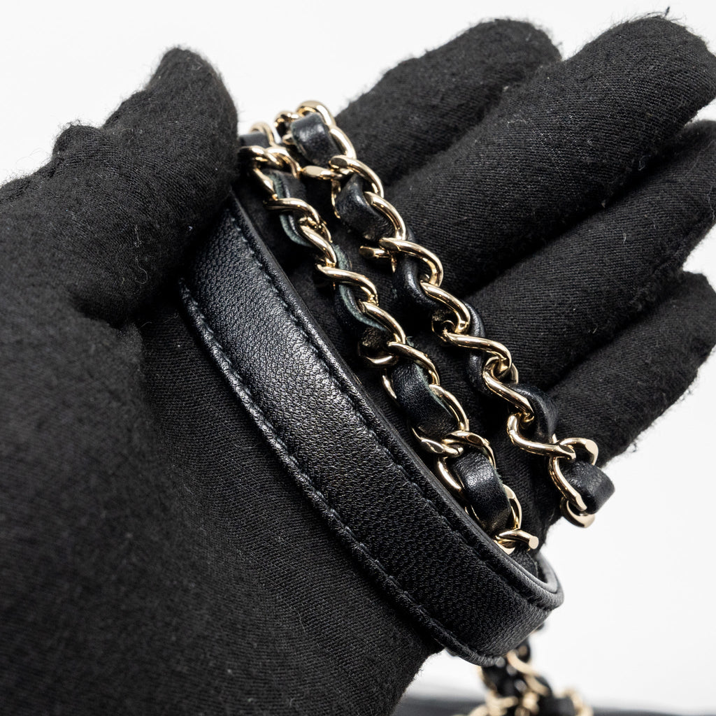 CHANEL TRENDY CC TOP HANDLE VANITY BAG LAMBSKIN BLACK GHW