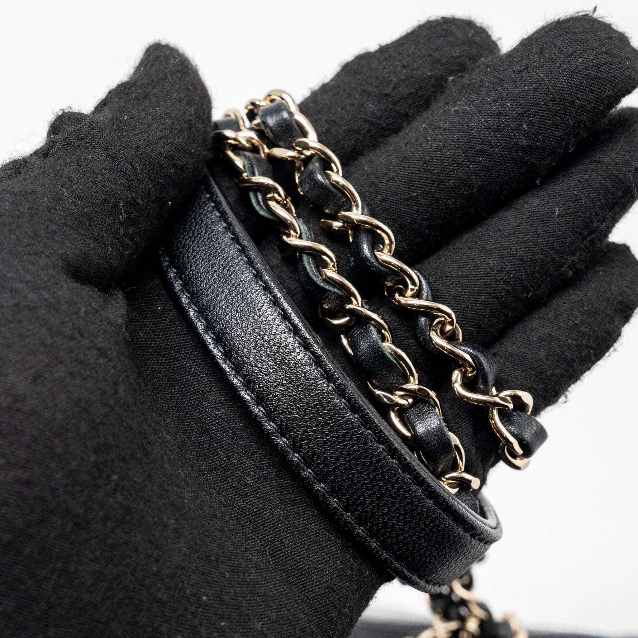 CHANEL TRENDY CC TOP HANDLE VANITY BAG LAMBSKIN BLACK GHW