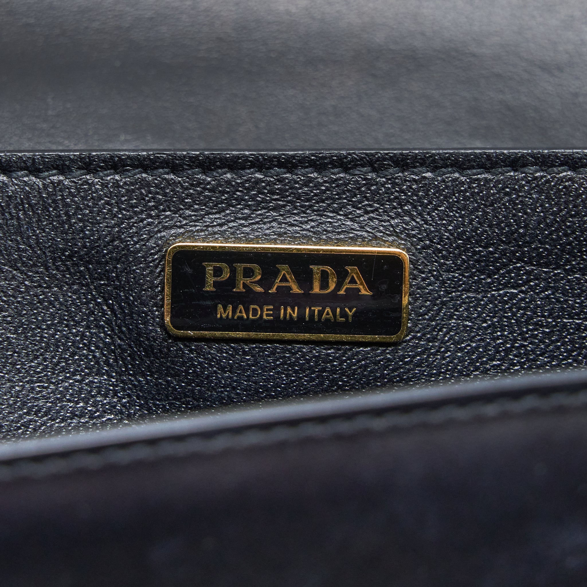 PRADA CAHIER CROSSBODY BAG LEATHER BLACK GHW