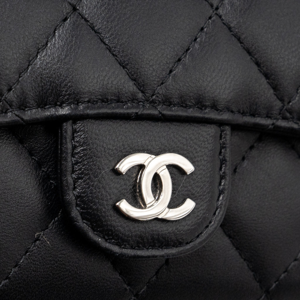 CHANEL CLASSIC FLAP CARD HOLDER LAMBSKIN BLACK SHW
