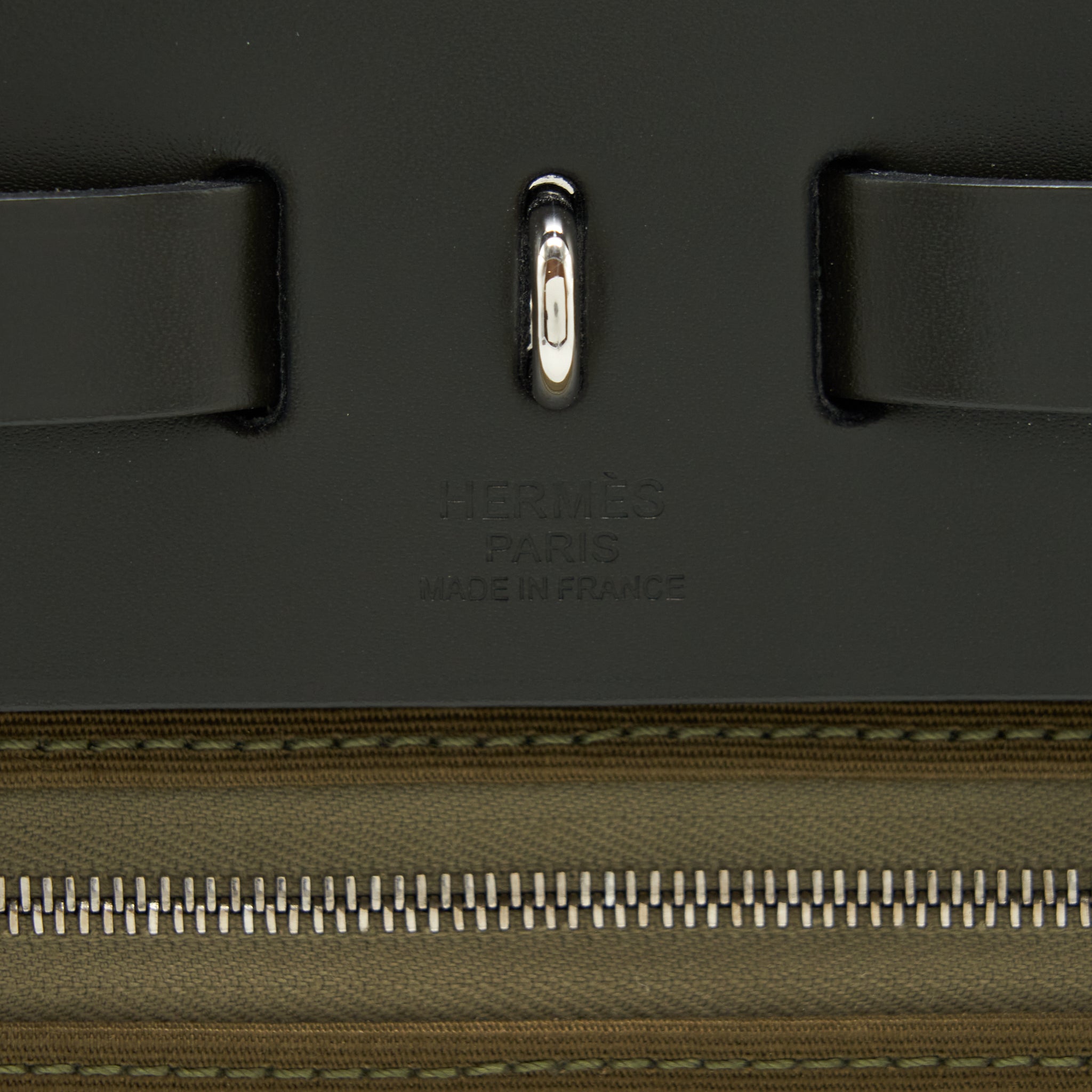 HERMES HERBAG 31 RETOURNE TOILE OFFICER VERT OLIVE/KHAKI SHW