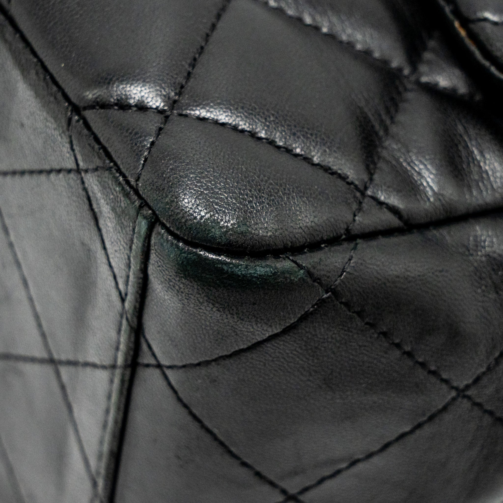 CHANEL MAXI CLASSIC SINGLE FLAP BAG LAMBSKIN BLACK SHW