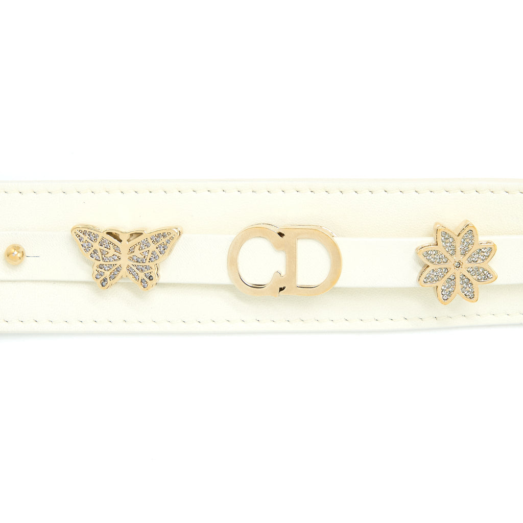 DIOR SMALL LADY DIOR MY ABCDIOR BAG LAMBSKIN WHITE LGHW