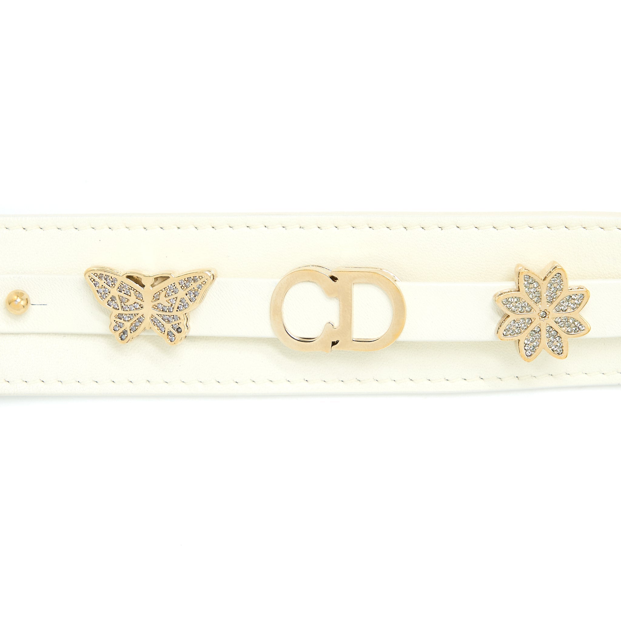 DIOR SMALL LADY DIOR MY ABCDIOR BAG LAMBSKIN WHITE LGHW
