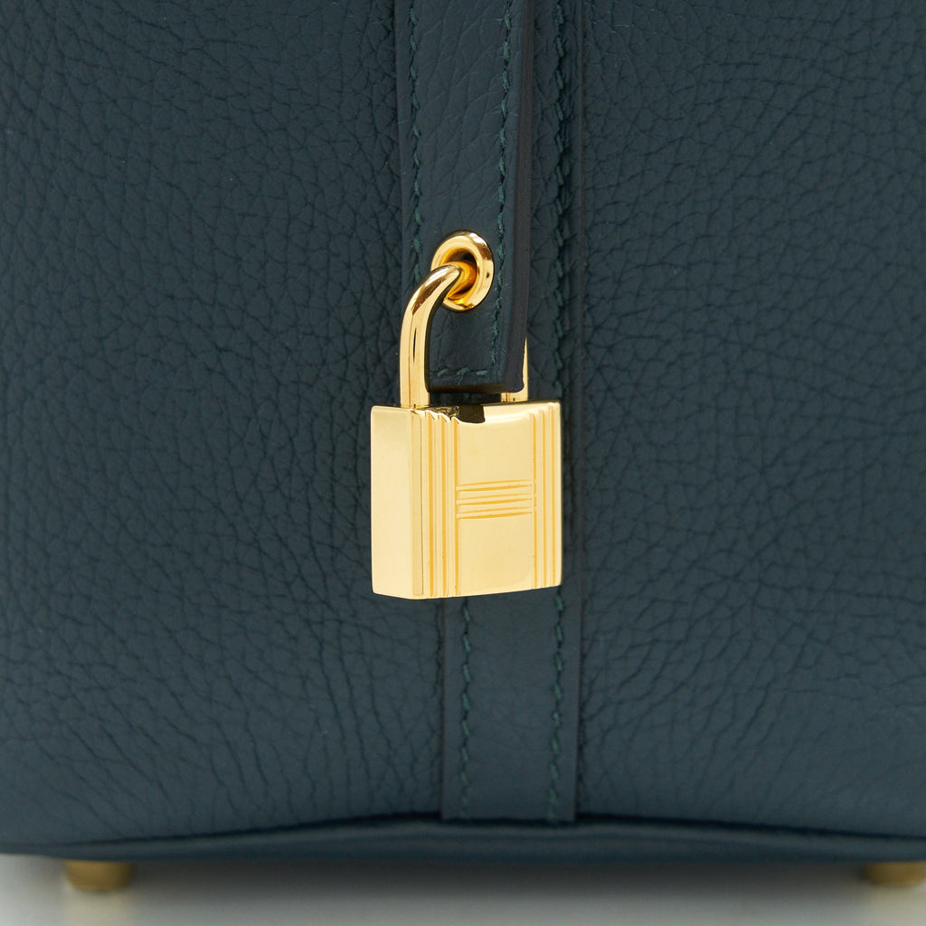 HERMES PICOTIN 18 LOCK BAG VERT CYPRESS GHW