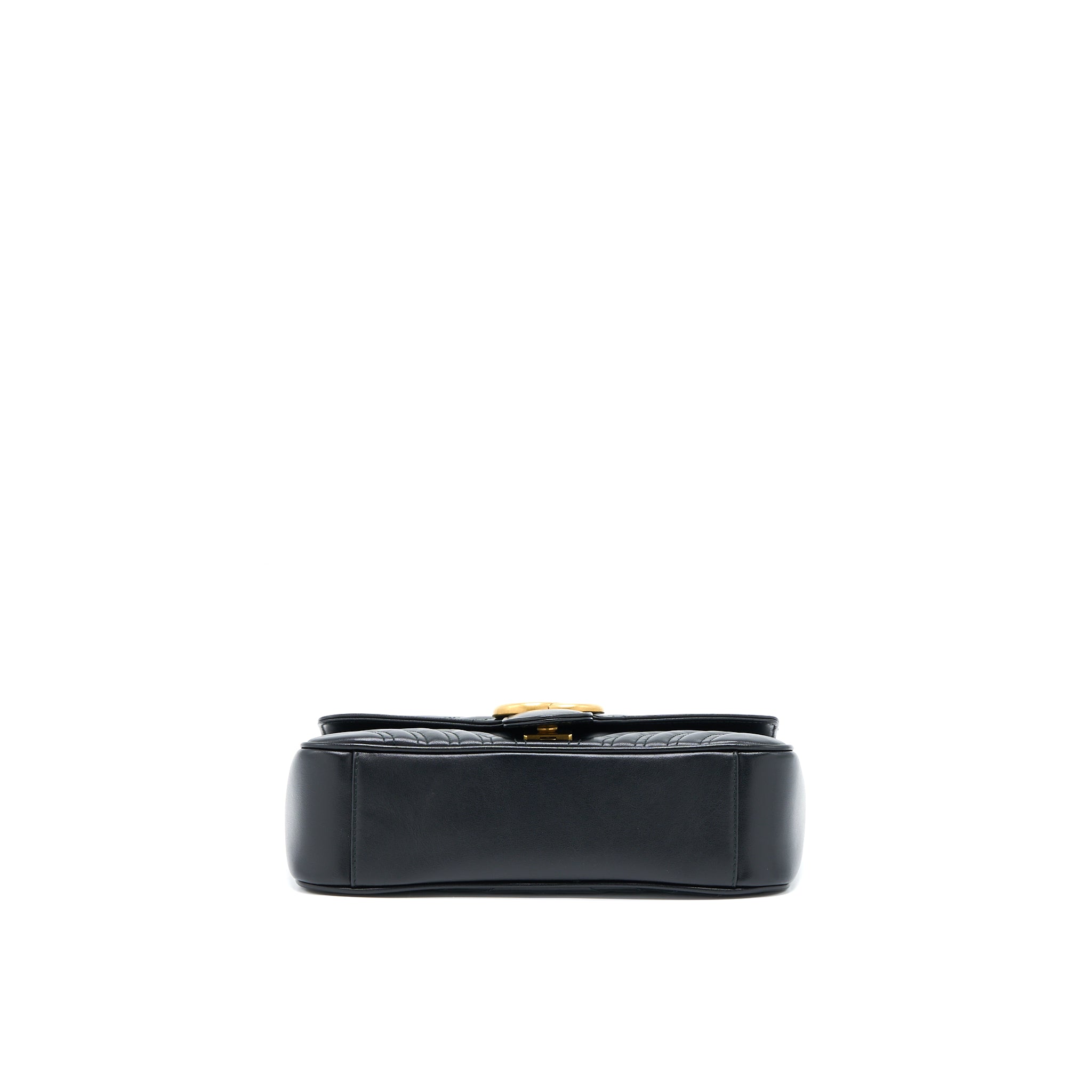 GUCCI GG MARMONT SMALL MATELASSE SHOULDER BAG BLACK GHW