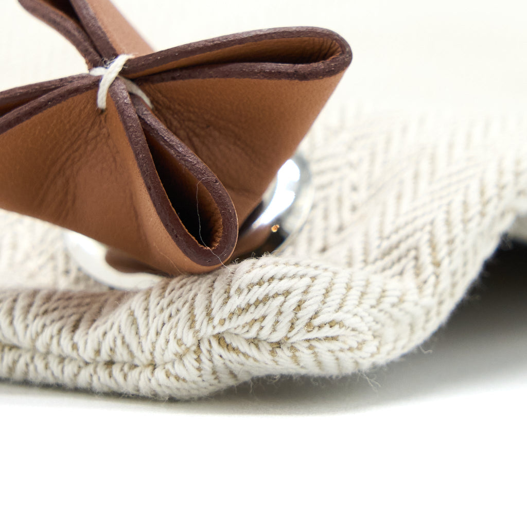 HERMES ALINE GROOMING BAG CANVAS/SWIFT BEIGE SHW