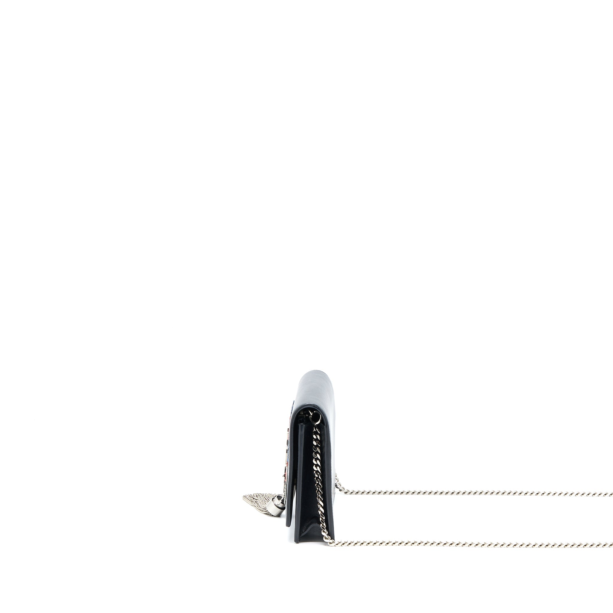 SAINT LAURENT/ YSL KATE SMALL CHAIN WALLET WITH TASSEL BLACK/MULTICOLOUR LIMITED EDITION GHW