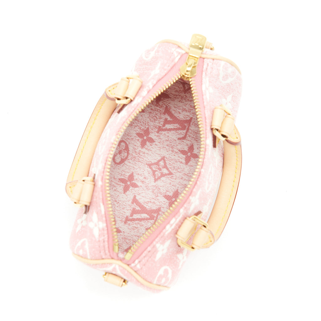LOUIS VUITTON NANO SPEEDY MONOGRAM JACQUARD DENIM PINK GHW
