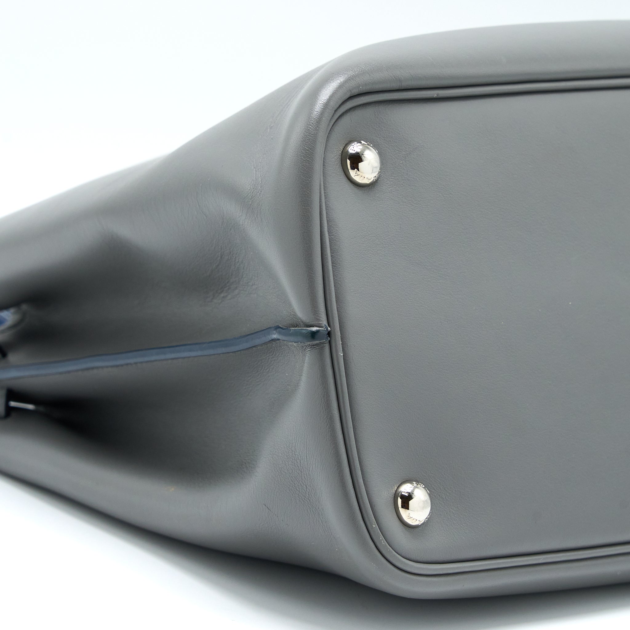PRADA SHOPPING TOTE BAG SOFT CALFSKIN GREY SHW