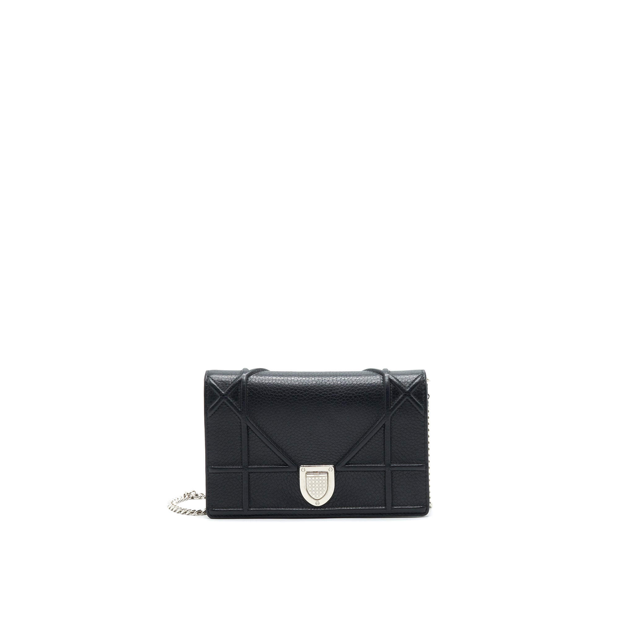 DIOR DIORAMA WALLET ON CHAIN BLACK WITH SHW