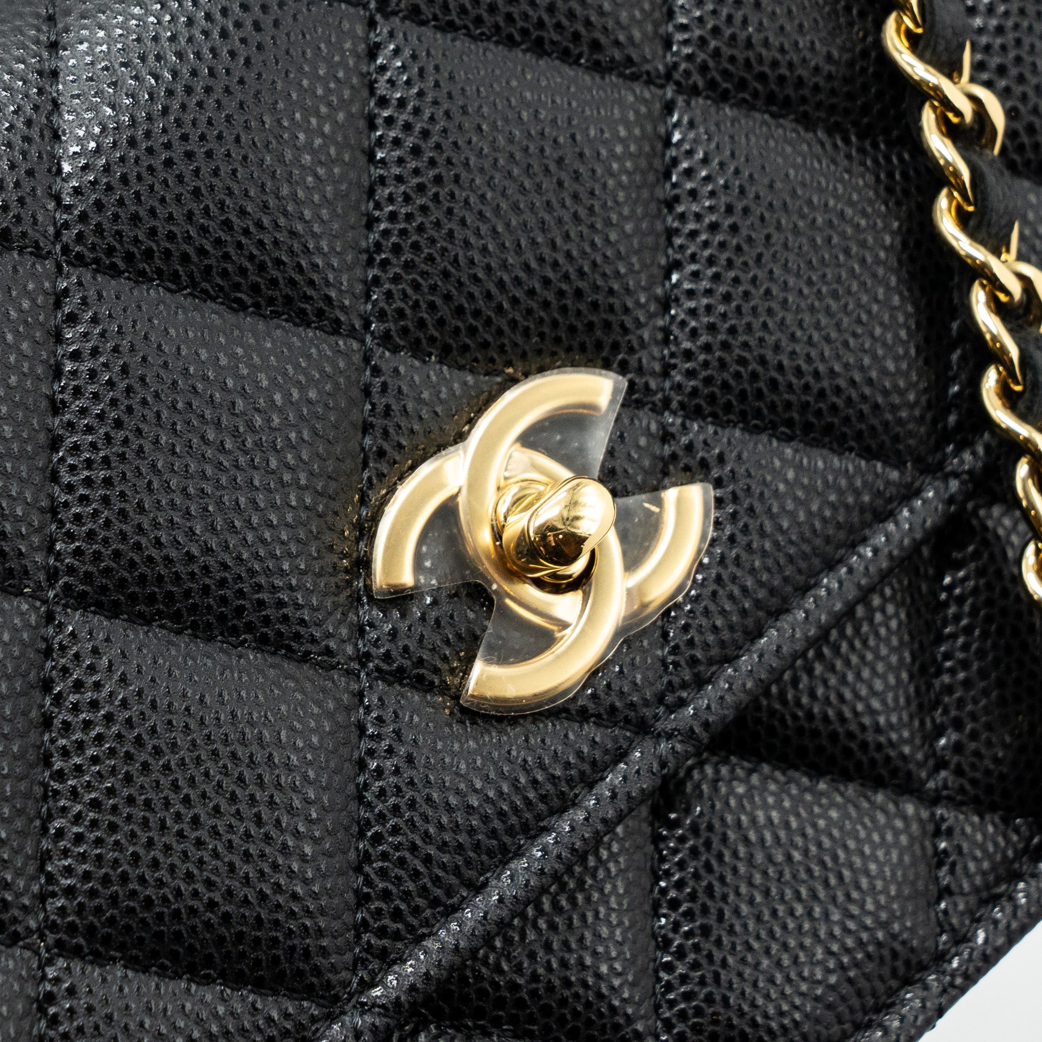CHANEL 23S WALLET ON CHAIN WITH BAG CHARM CAVIAR BLACK GHW(MICROCHIP)
