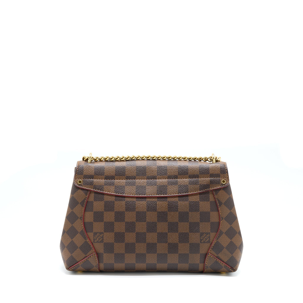 LOUIS VUITTON FLAP CHAIN BAG DAMIER EBENE GHW