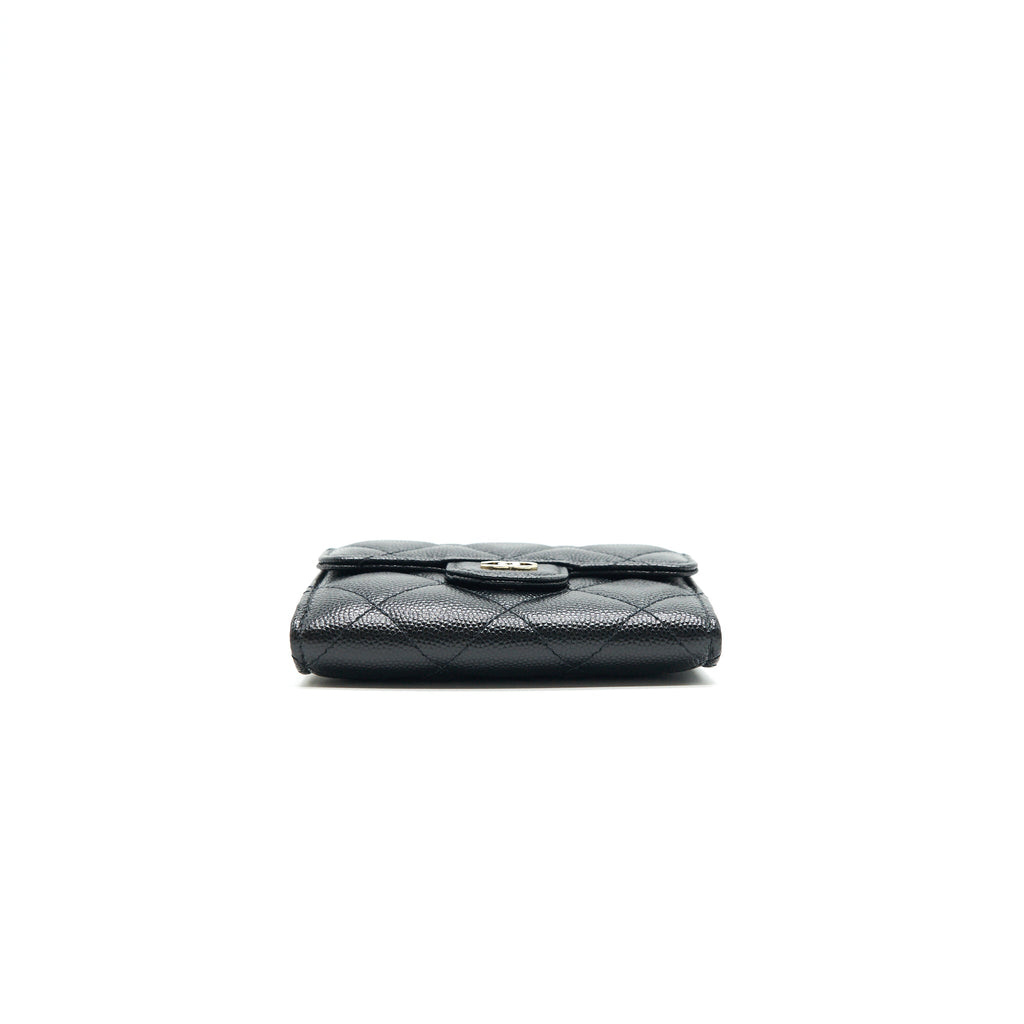 CHANEL CLASSIC CARD HOLDER WITH CHAIN BLACK LGHW SERIAL 30