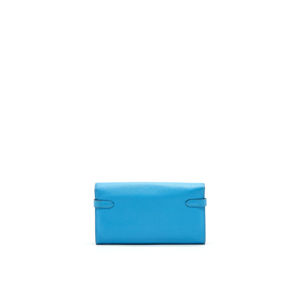 HERMES KELLY LONG WALLET BLUE SHW
