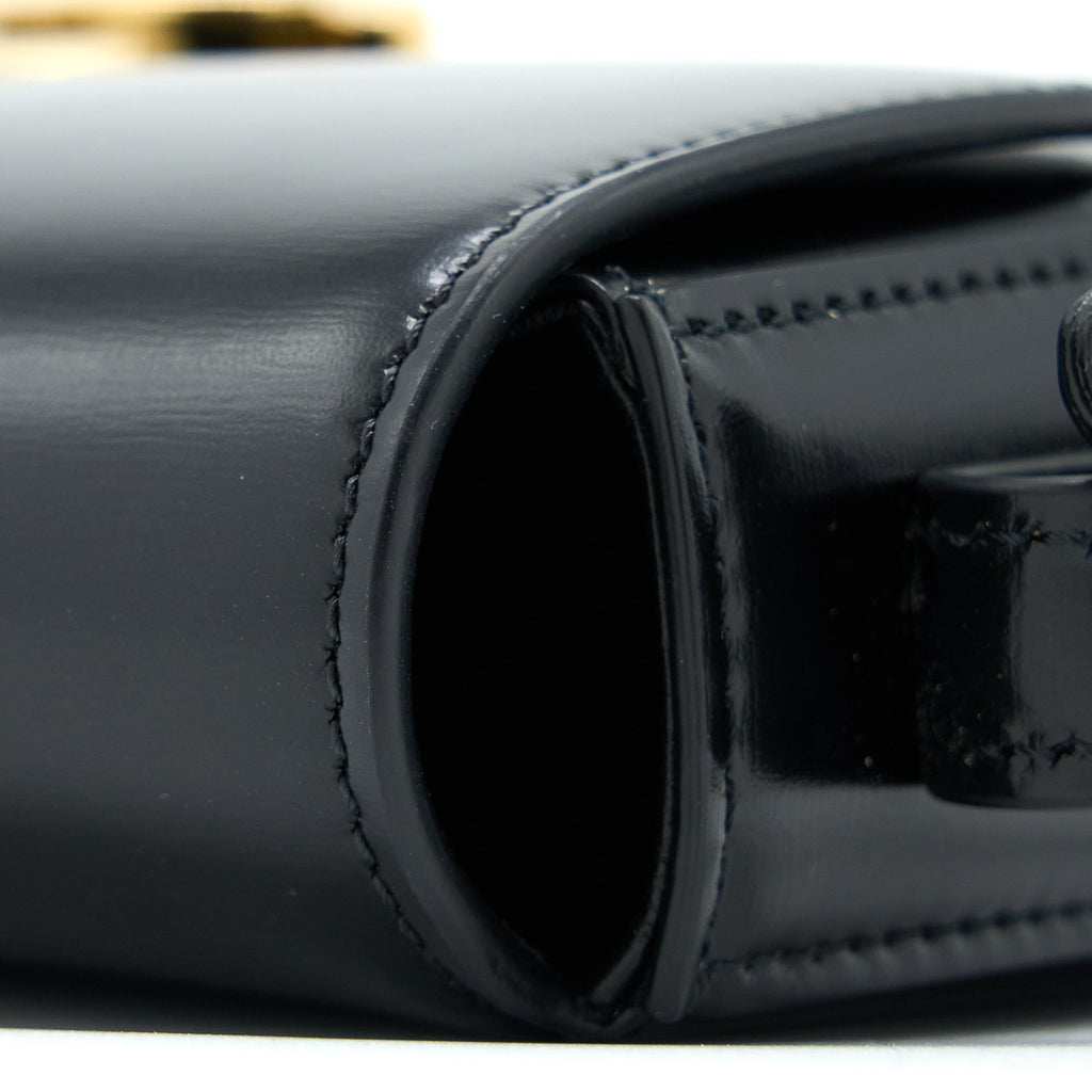 CELINE TRIOMPHE SHOULDER BAG CALFSKIN BLACK GHW