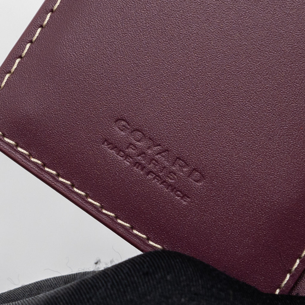 GOYARD SAINT PIERRE CARD WALLET CANVAS/ CALFSKIN BURGUNDY