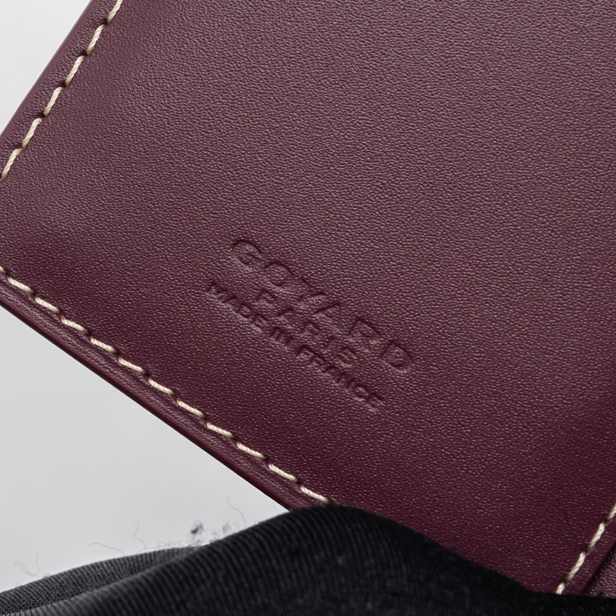 GOYARD SAINT PIERRE CARD WALLET CANVAS/ CALFSKIN BURGUNDY
