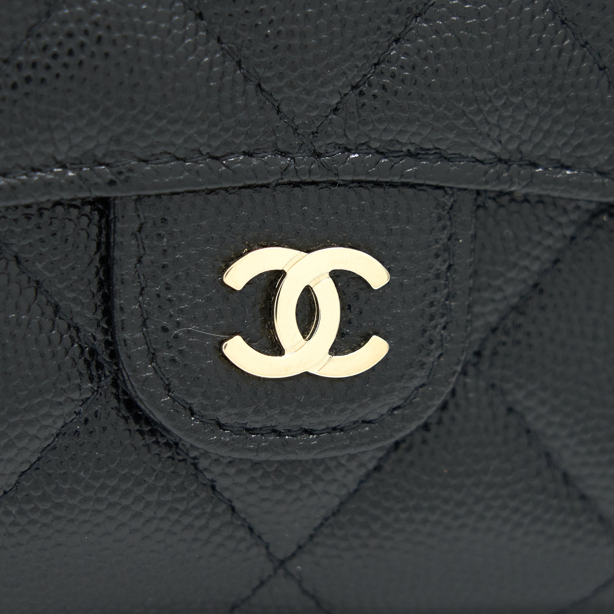 CHANEL CLASSIC CARD HOLDER WITH CHAIN BLACK LGHW SERIAL 30
