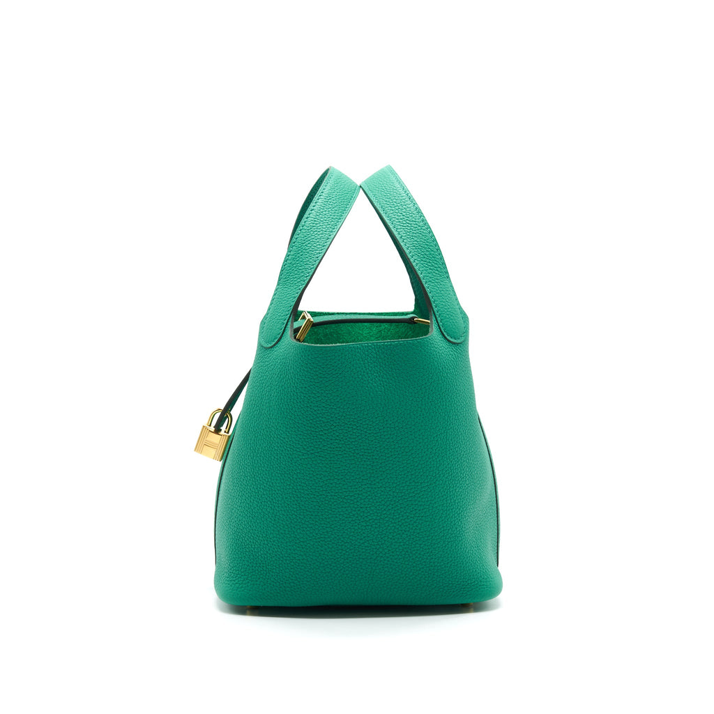 HERMES PICOTIN 18 LOCK BAG VERT JADE GHW