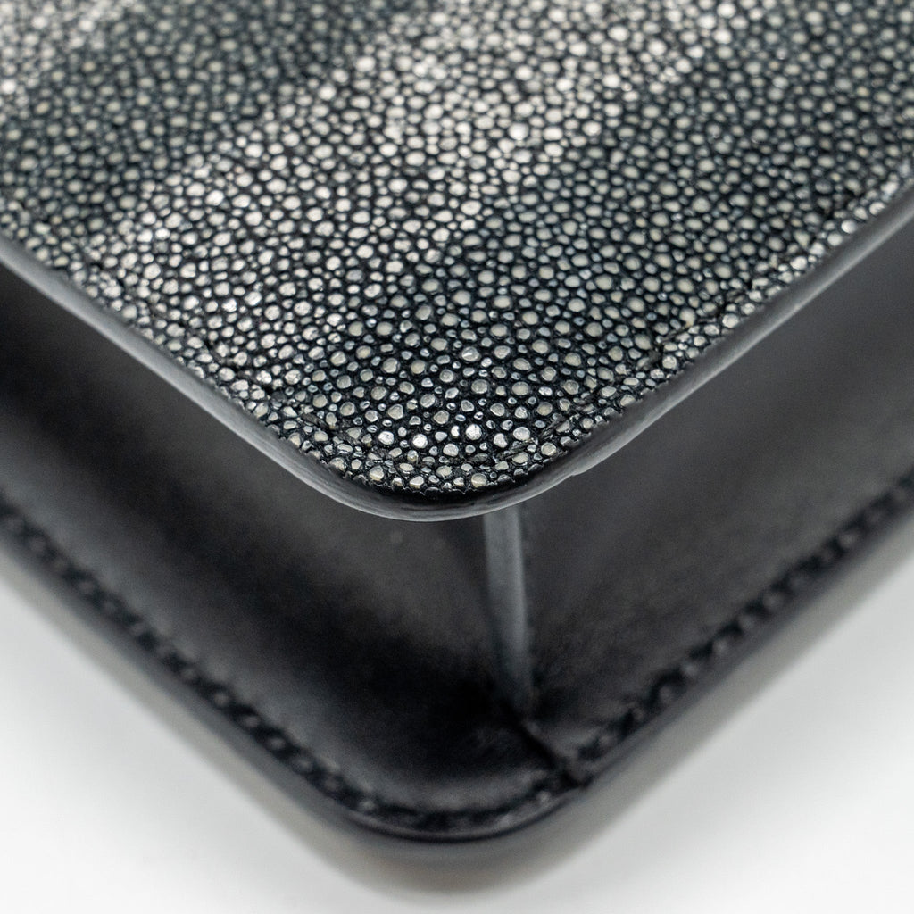BVLGARI SERPENTI FOREVER BAG GALUCHAT BLACK/ GREY LGHW