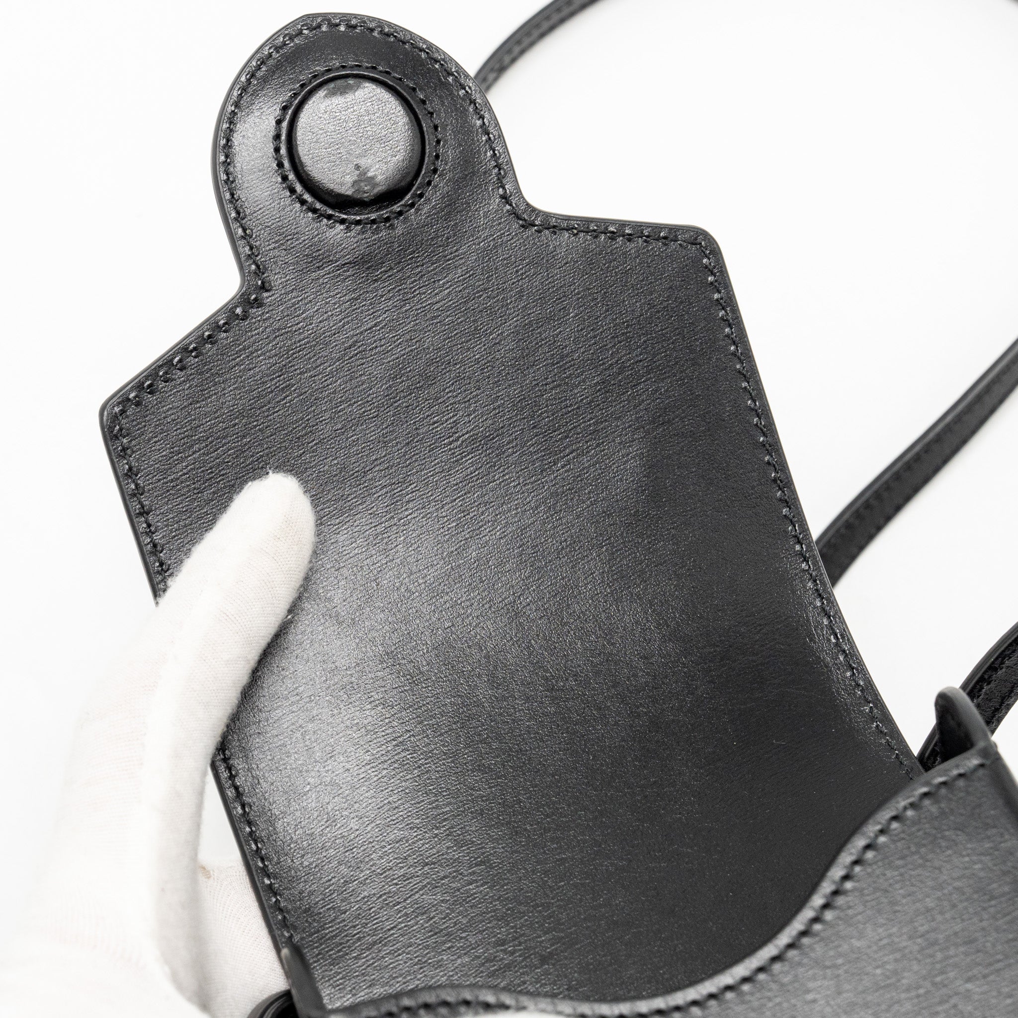 GUCCI HORSEBIT MINI CROSSBODY BAG LEATHER BLACK GHW