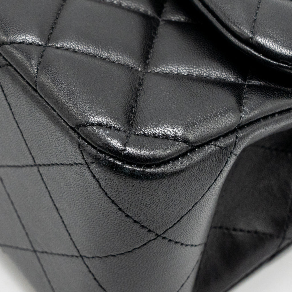 CHANEL JUMBO CLASSIC DOUBLE FLAP BAG LAMBSKIN BLACK GHW