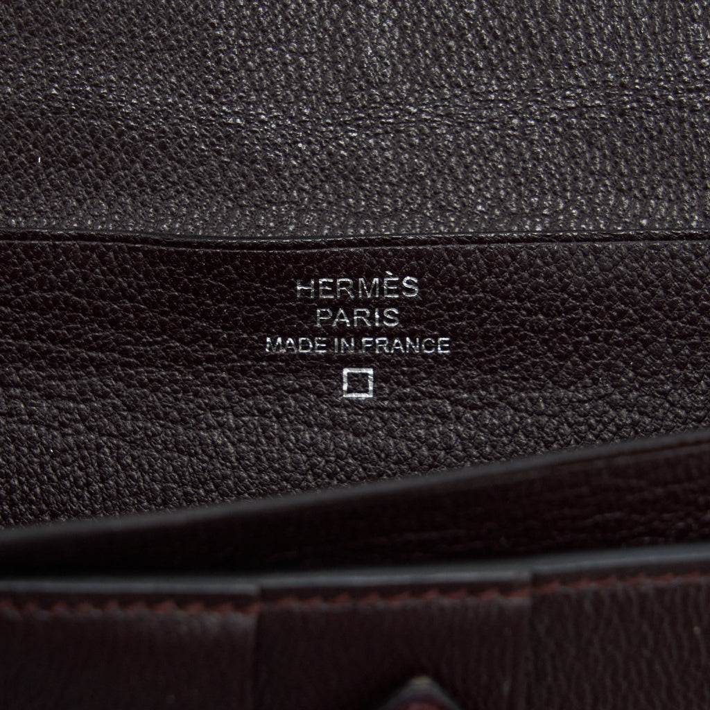 HERMES ALLIGATOR BEARN WALLET DARK RED SHW